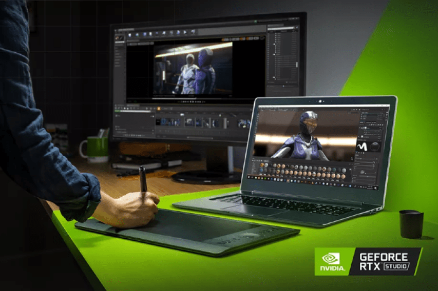 نفيديا تعلن عن منصة RTX Studio للابتوبات أعلى أداءً بـ 7 مرات من MacBook Pro