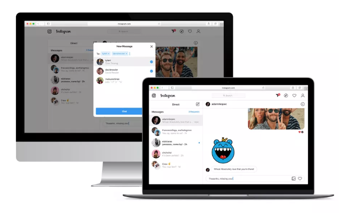 انستجرام تتيح التواصل عبر الرسائل المباشرة في نسخة الويب 