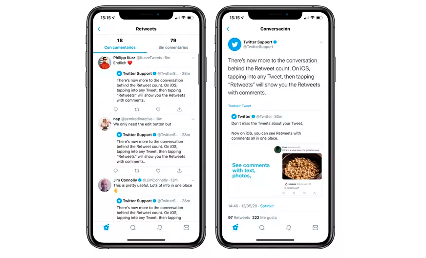 يدعم تطبيق تويتر على iOS رؤية إعادة التغريد مع التعليقات في مكان واحد