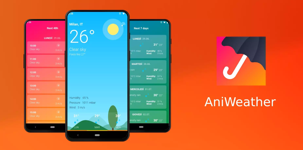 AniWeather تطبيق جديد يعرض لك توقعات الطقس مع رسوم متحركة جديدة