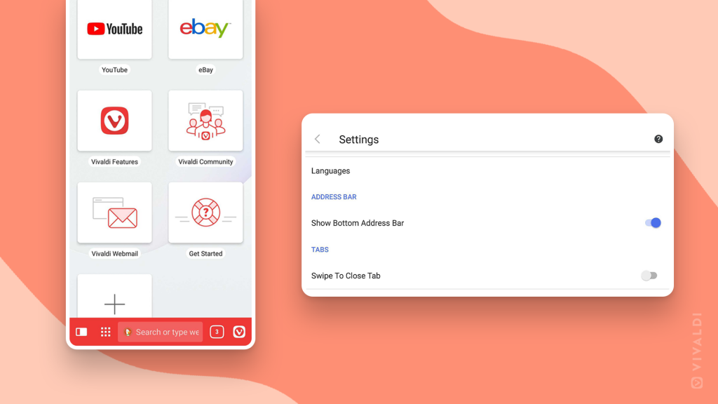 متصفّح Vivaldi في أندرويد يحصل على شريط علامات تبويب سفلي اختياري